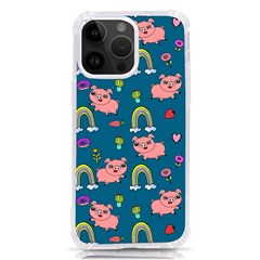 Flowers Pink Pig Piggy Seamless Iphone 14 Pro Max Tpu Uv Print Case by Ravend