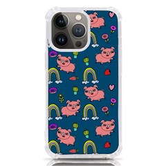 Flowers Pink Pig Piggy Seamless Iphone 13 Pro Tpu Uv Print Case by Ravend