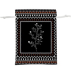 Flowers Line Art Wall Decoration Lightweight Drawstring Pouch (xl) by Ravend