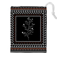 Flowers Line Art Wall Decoration Drawstring Pouch (4xl) by Ravend