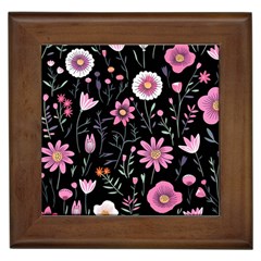 Flowers Pattern Framed Tile by Ravend