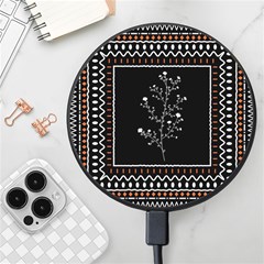 Flowers Line Art Wall Decoration Wireless Fast Charger(black) by Ravend