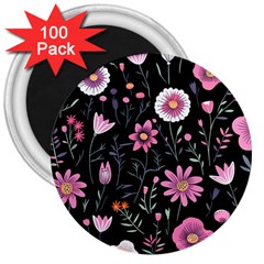 Flowers Pattern 3  Magnets (100 Pack) by Ravend