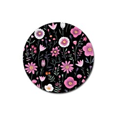 Flowers Pattern Magnet 3  (round) by Ravend