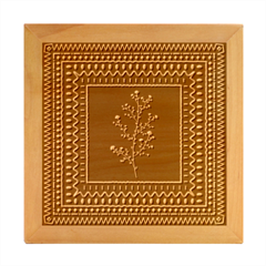 Flowers Line Art Wall Decoration Wood Photo Frame Cube by Ravend