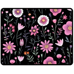 Flowers Pattern Fleece Blanket (medium) by Ravend