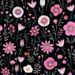 Flowers Pattern Play Mat (rectangle) by Ravend