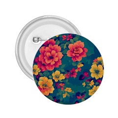 Floral Art Flowers Textile 2 25  Buttons by Ravend