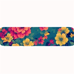 Floral Art Flowers Textile Large Bar Mat by Ravend