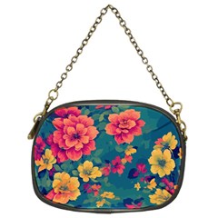 Floral Art Flowers Textile Chain Purse (two Sides) by Ravend