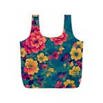 Floral Art Flowers Textile Full Print Recycle Bag (S) Front