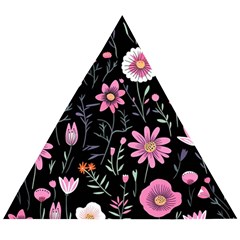 Flowers Pattern Wooden Puzzle Triangle by Ravend