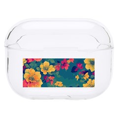 Floral Art Flowers Textile Hard Pc Airpods Pro Case by Ravend