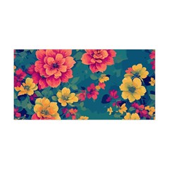 Floral Art Flowers Textile Yoga Headband by Ravend