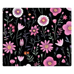 Flowers Pattern Premium Plush Fleece Blanket (small)