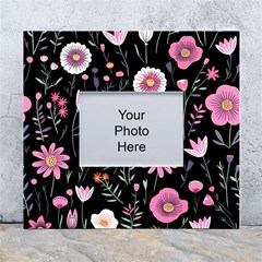 Flowers Pattern White Wall Photo Frame 5  X 7  by Ravend