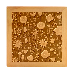 Flowers Pattern Wood Photo Frame Cube by Ravend