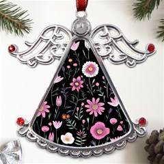 Flowers Pattern Metal Angel With Crystal Ornament by Ravend