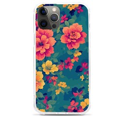 Floral Art Flowers Textile Iphone 12 Pro Max Tpu Uv Print Case by Ravend