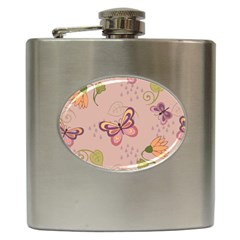 Butterfly Background Pattern Texture Hip Flask (6 Oz)