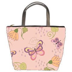 Butterfly Background Pattern Texture Bucket Bag by Ravend