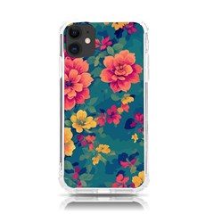 Floral Art Flowers Textile Iphone 11 Tpu Uv Print Case by Ravend