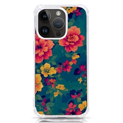 Floral Art Flowers Textile Iphone 14 Pro Tpu Uv Print Case by Ravend