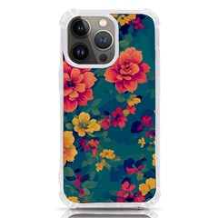 Floral Art Flowers Textile Iphone 13 Pro Tpu Uv Print Case by Ravend