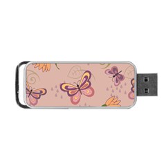 Butterfly Background Pattern Texture Portable Usb Flash (one Side) by Ravend