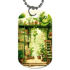 Building Potted Plants Dog Tag (one Side) by Ravend