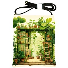 Building Potted Plants Shoulder Sling Bag by Ravend