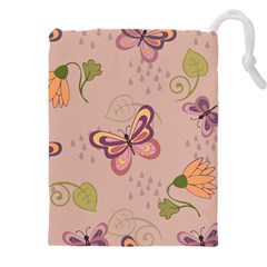 Butterfly Background Pattern Texture Drawstring Pouch (4xl) by Ravend