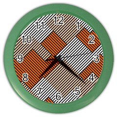 Abstract Pattern Line Art Design Decoration Color Wall Clock by Ravend