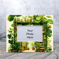 Building Potted Plants White Tabletop Photo Frame 4 x6  by Ravend