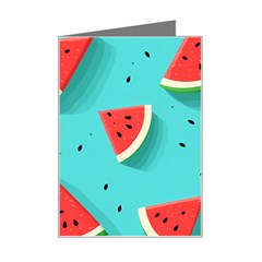 Watermelon Fruit Slice Mini Greeting Card by Ravend