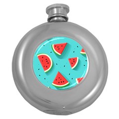 Watermelon Fruit Slice Round Hip Flask (5 Oz) by Ravend