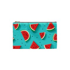 Watermelon Fruit Slice Cosmetic Bag (small) by Ravend