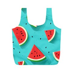 Watermelon Fruit Slice Full Print Recycle Bag (m) by Ravend