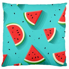 Watermelon Fruit Slice Large Premium Plush Fleece Cushion Case (one Side) by Ravend