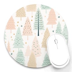 Trees Christmas Round Mousepad