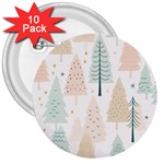 Trees Christmas 3  Buttons (10 pack)  Front