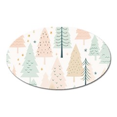 Trees Christmas Oval Magnet