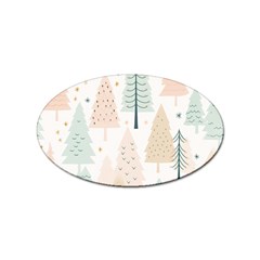 Trees Christmas Sticker Oval (100 pack)