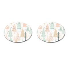 Trees Christmas Cufflinks (Oval)