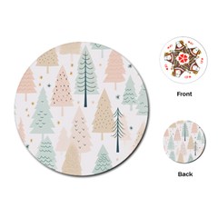 Trees Christmas Playing Cards Single Design (round) by Ravend