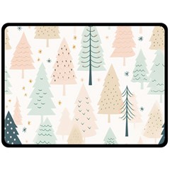 Trees Christmas Fleece Blanket (large) by Ravend