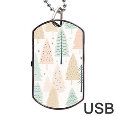 Trees Christmas Dog Tag USB Flash (Two Sides)