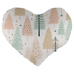 Trees Christmas Large 19  Premium Heart Shape Cushions