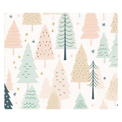 Trees Christmas Two Sides Premium Plush Fleece Blanket (Small)