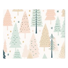 Trees Christmas Two Sides Premium Plush Fleece Blanket (Large)